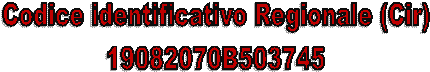 Codice identificativo Regionale (Cir)
19082070B503745